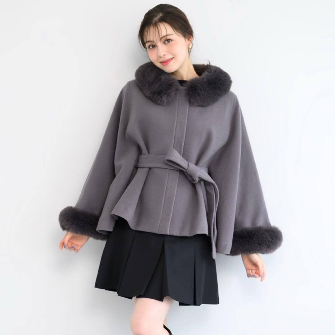 MISCH MASCH ポンチョコート チャコール