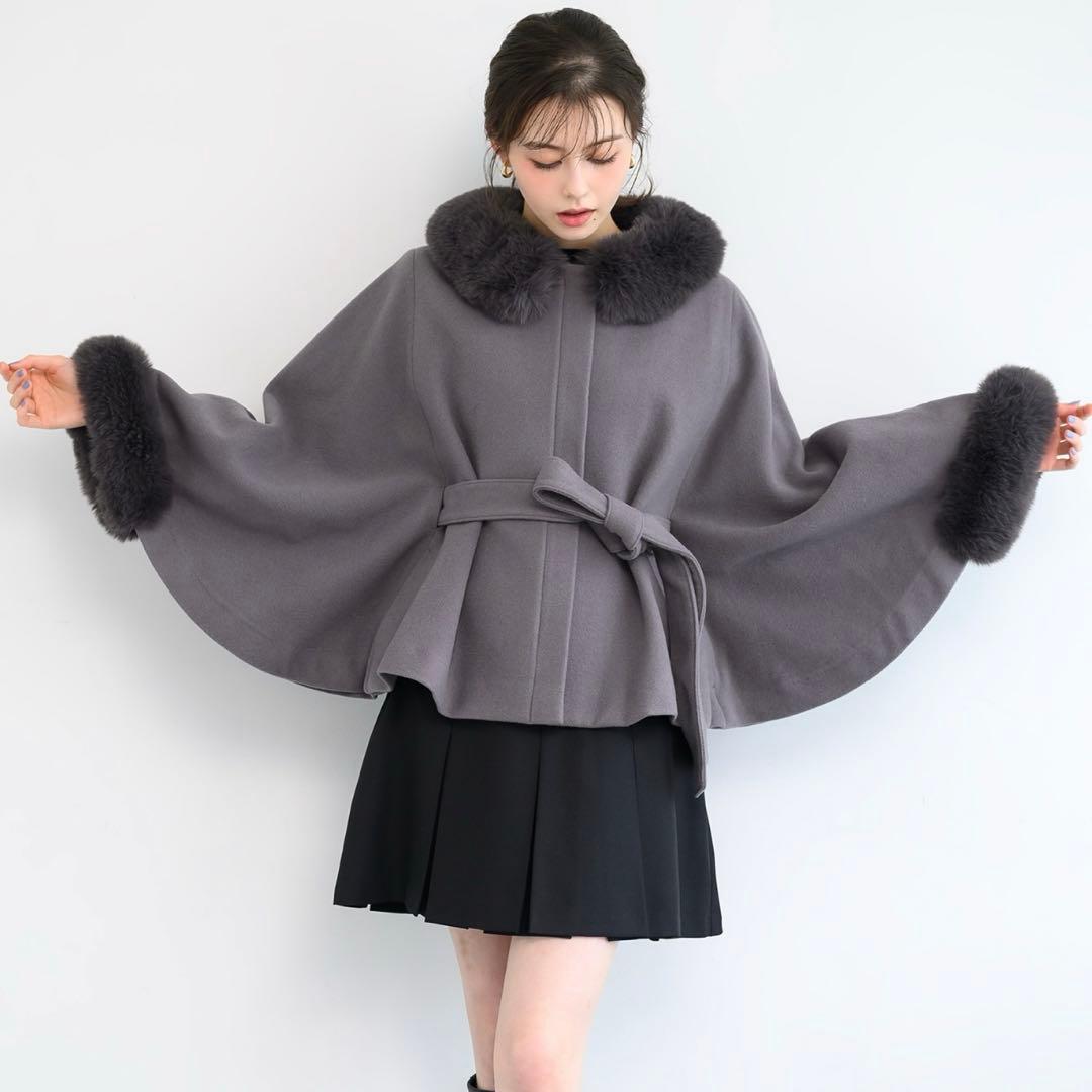 MISCH MASCH ポンチョコート チャコール