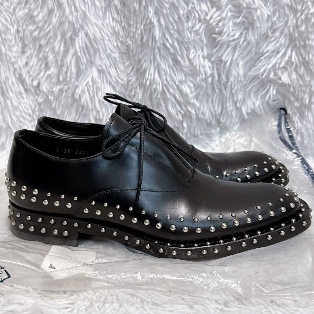 k*読様 PRADA プラダ ダービーシューズ スタッズシューズ レザー 革靴