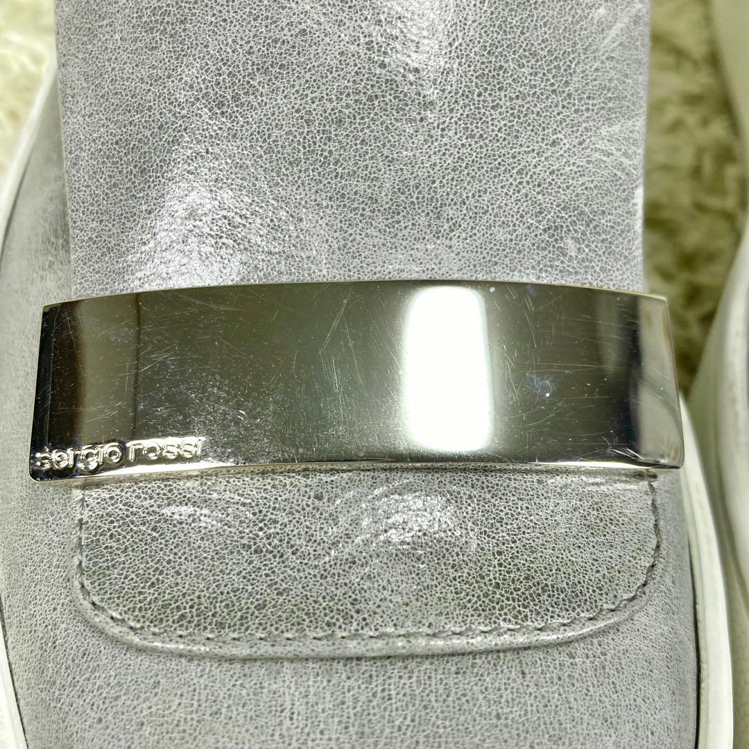 『美品』セルジオロッシ SR1 スリッポン 厚底 スニーカー ボア レザー