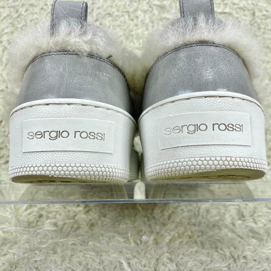 『美品』セルジオロッシ SR1 スリッポン 厚底 スニーカー ボア レザー