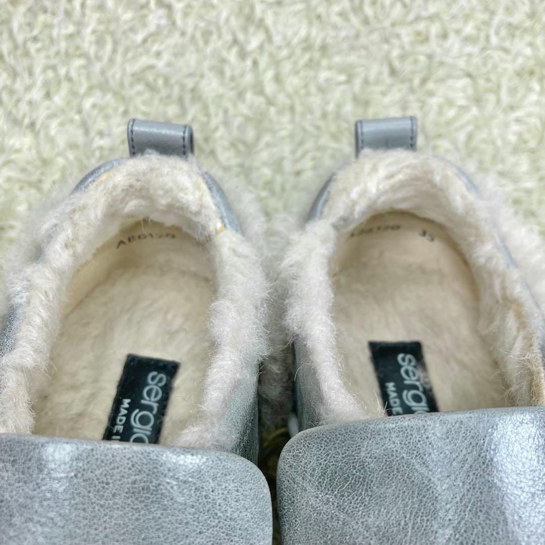 『美品』セルジオロッシ SR1 スリッポン 厚底 スニーカー ボア レザー