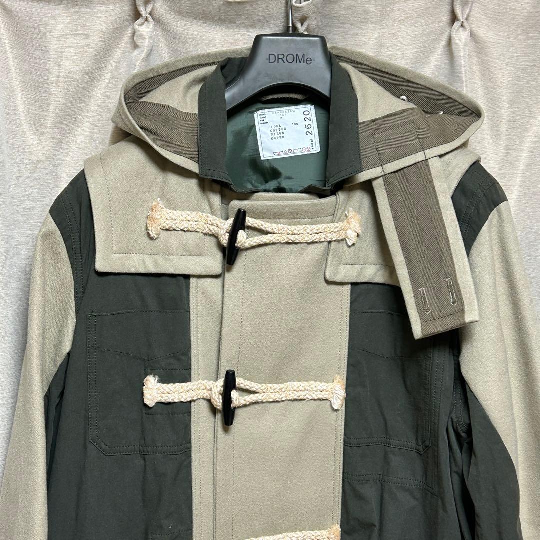 SACAI ダッフルコート Wool Melton Coat ドッキング　再構築