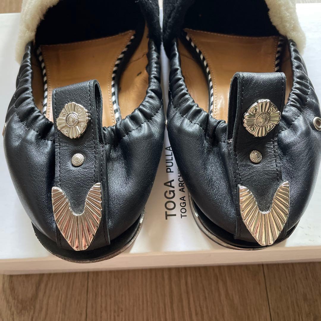 TOGA PULLA ファーフラットシューズ 38