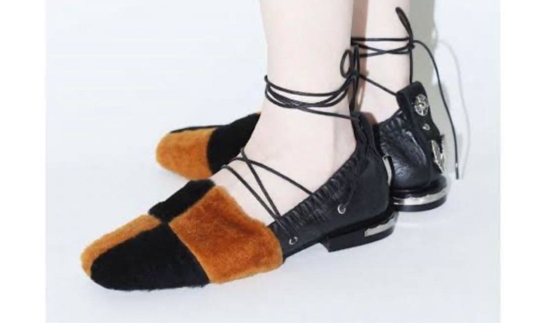 TOGA PULLA ファーフラットシューズ 38