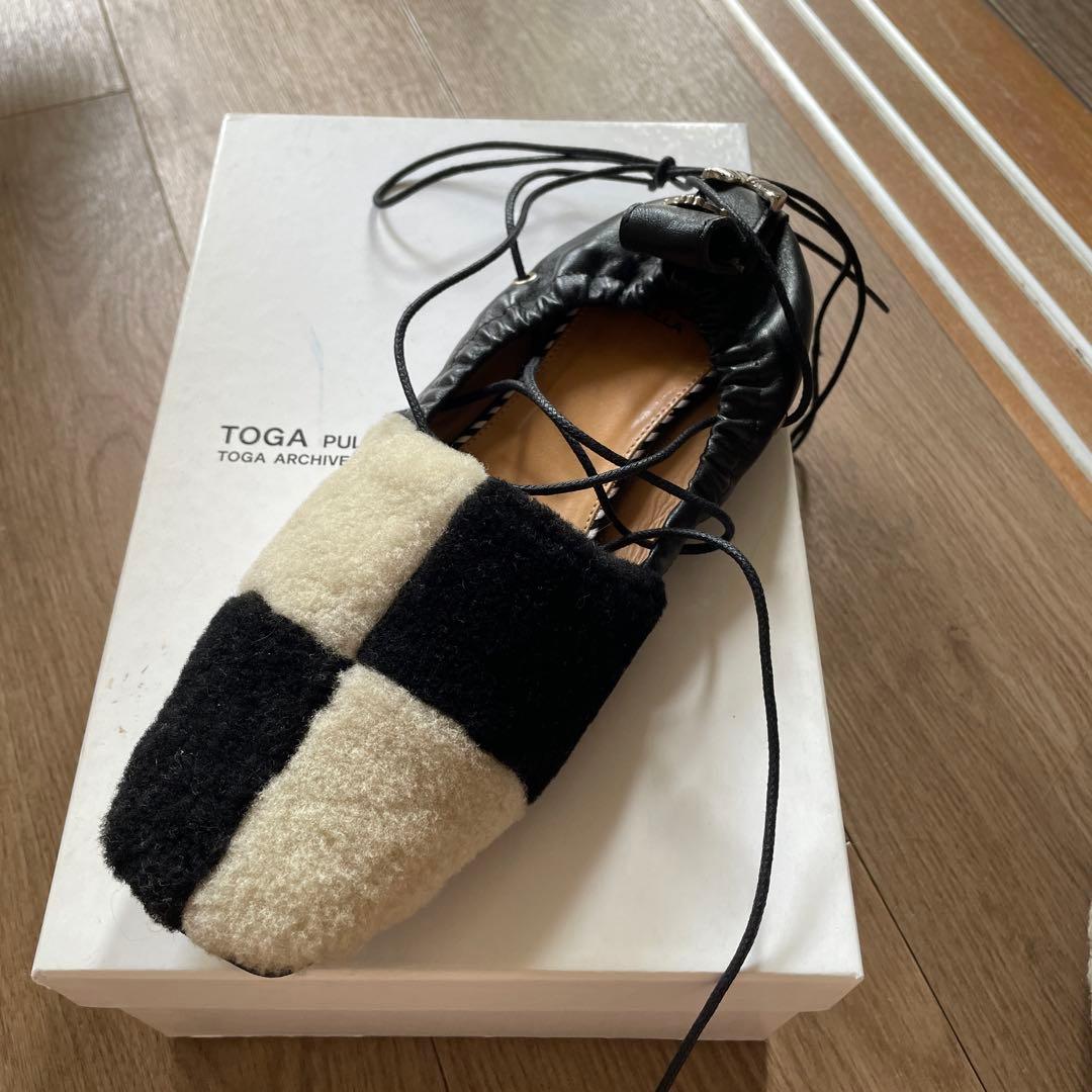 TOGA PULLA ファーフラットシューズ 38