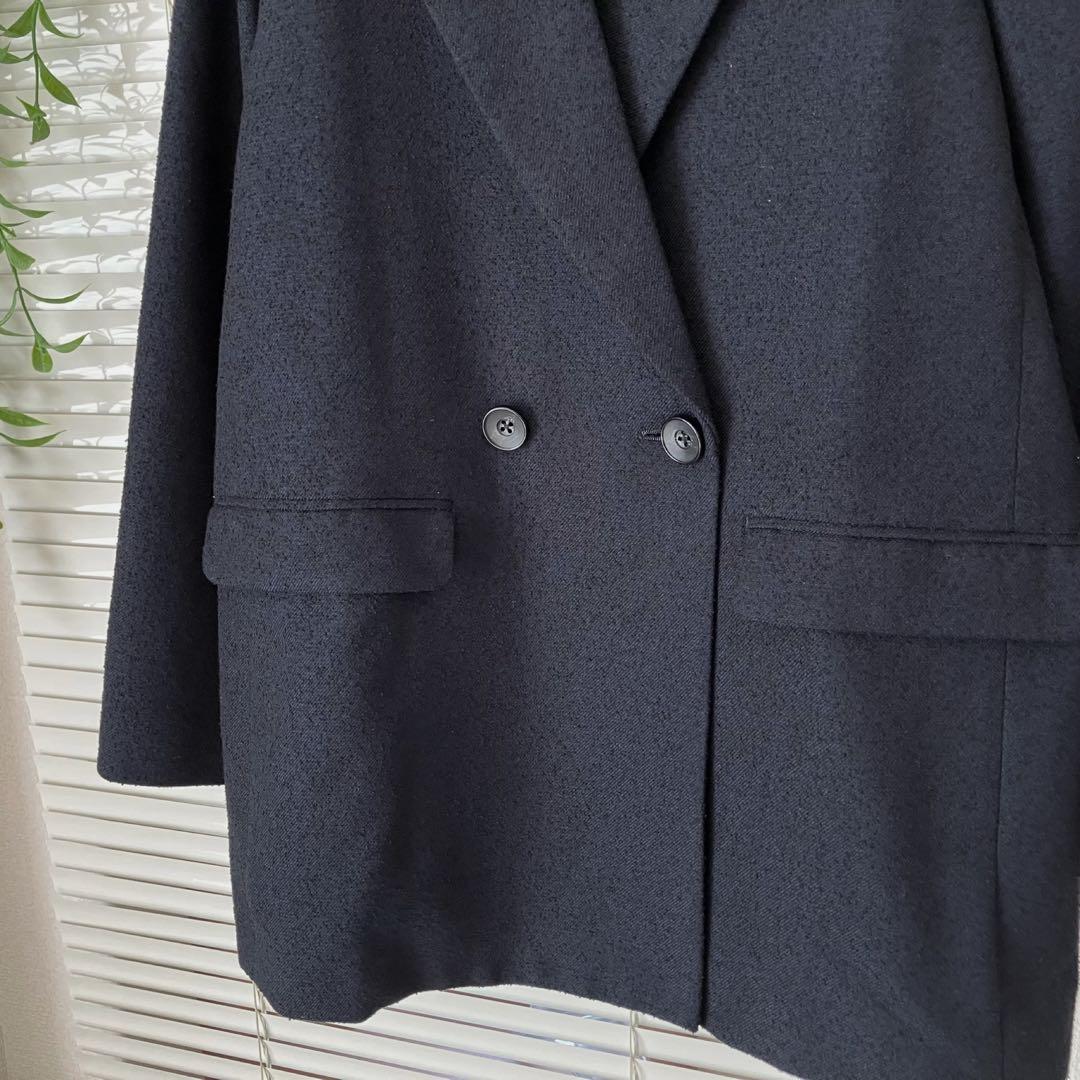 【美品】SLOBE IENA ループツイードダブルジャケット 紺