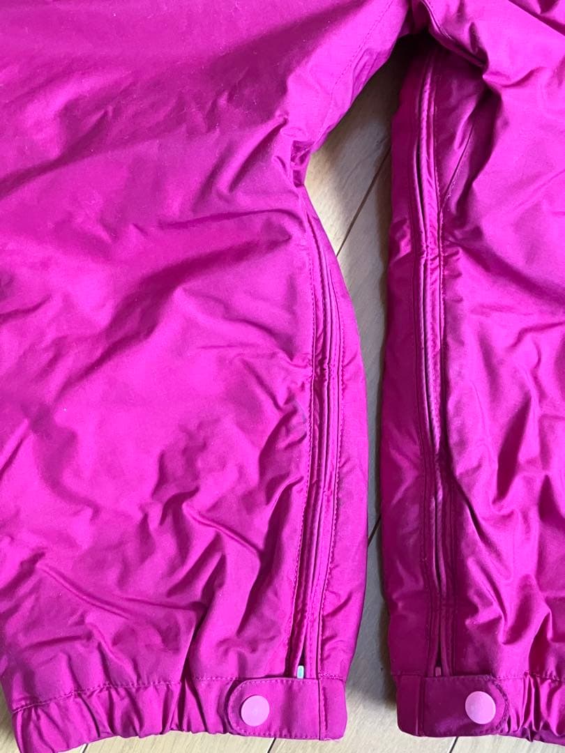 【モンベル】キッズ用スキーウェア ピンク 100サイズ 手袋付き