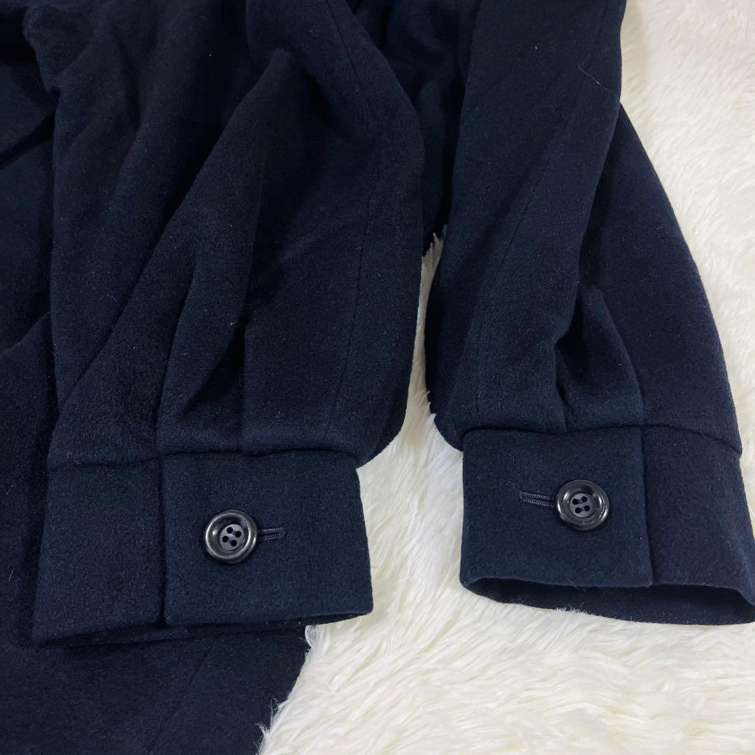 最高級 レリアン ロロピアーナ カシミヤ100 ロングコート ドルマン袖 紺 9
