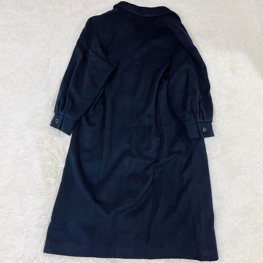 最高級 レリアン ロロピアーナ カシミヤ100 ロングコート ドルマン袖 紺 9