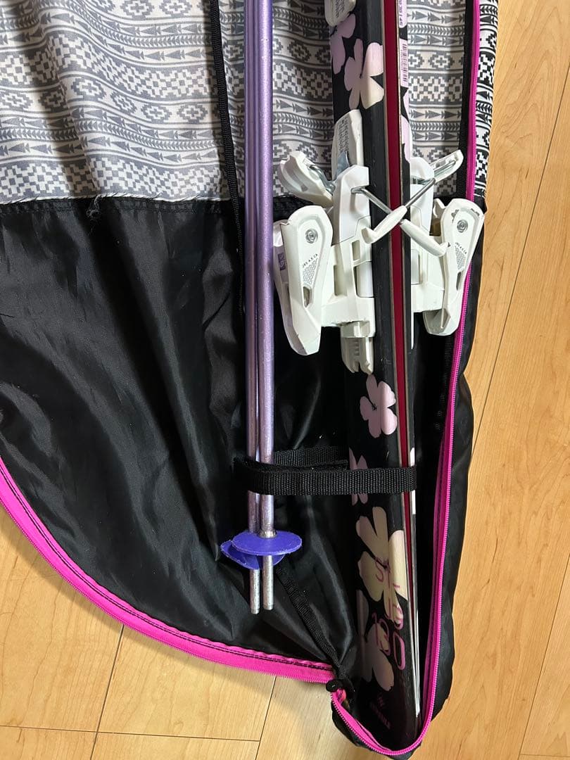 STREULE シュトロイレ スキー板 130 ビンディング、ポール、ケース付き