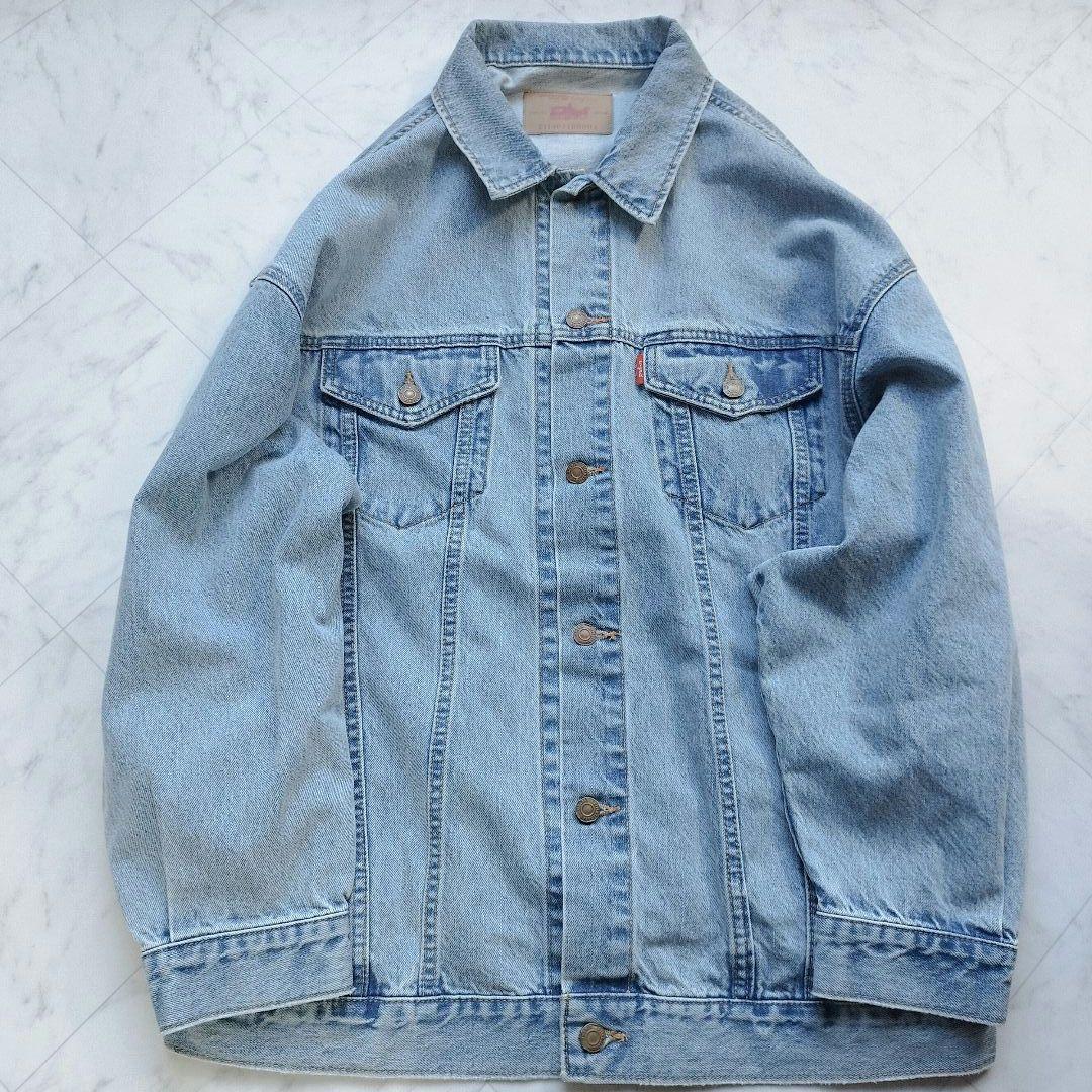 極美品　未使用級　アングリッド　デニムオーバージャケット　アイスブルー　25