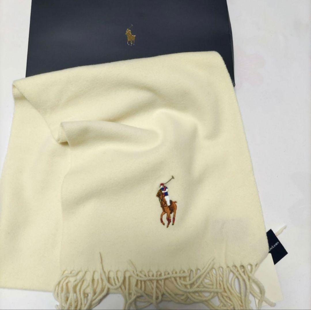 【新品未使用・タグ付】ポロ ラルフローレン　アイボリー マフラー