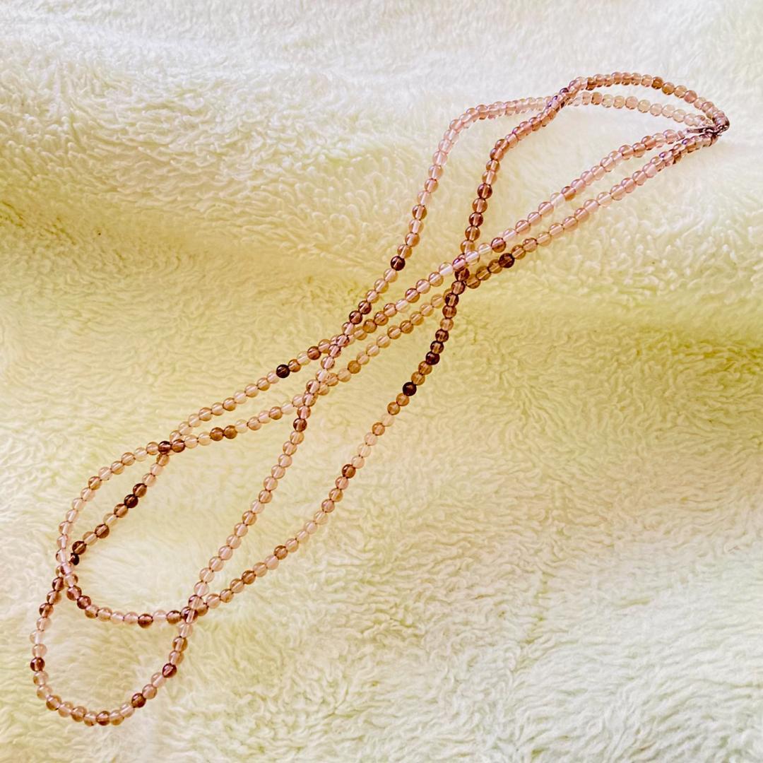 【いろいろアレンジ】スモーキークォーツの天然石ロングネックレス