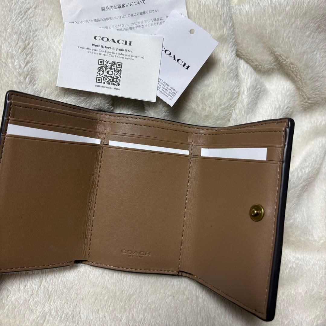 新品未使用✨️ COACH 三つ折り コンパクト 財布 ブラウン馬車