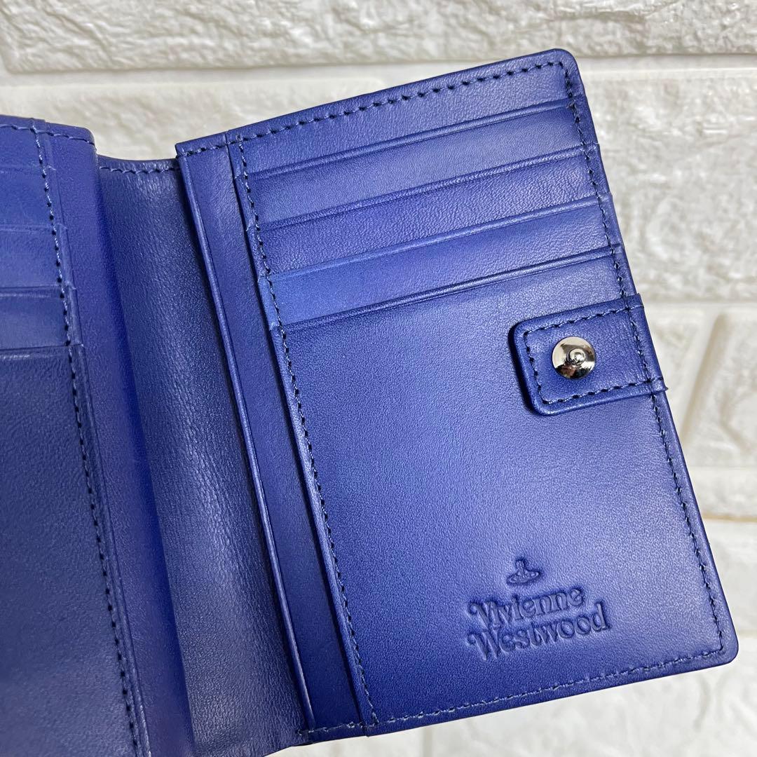 ヴィヴィアンウエストウッド　折り財布　ブライダルボックス　がま口　ブルー　オーブ