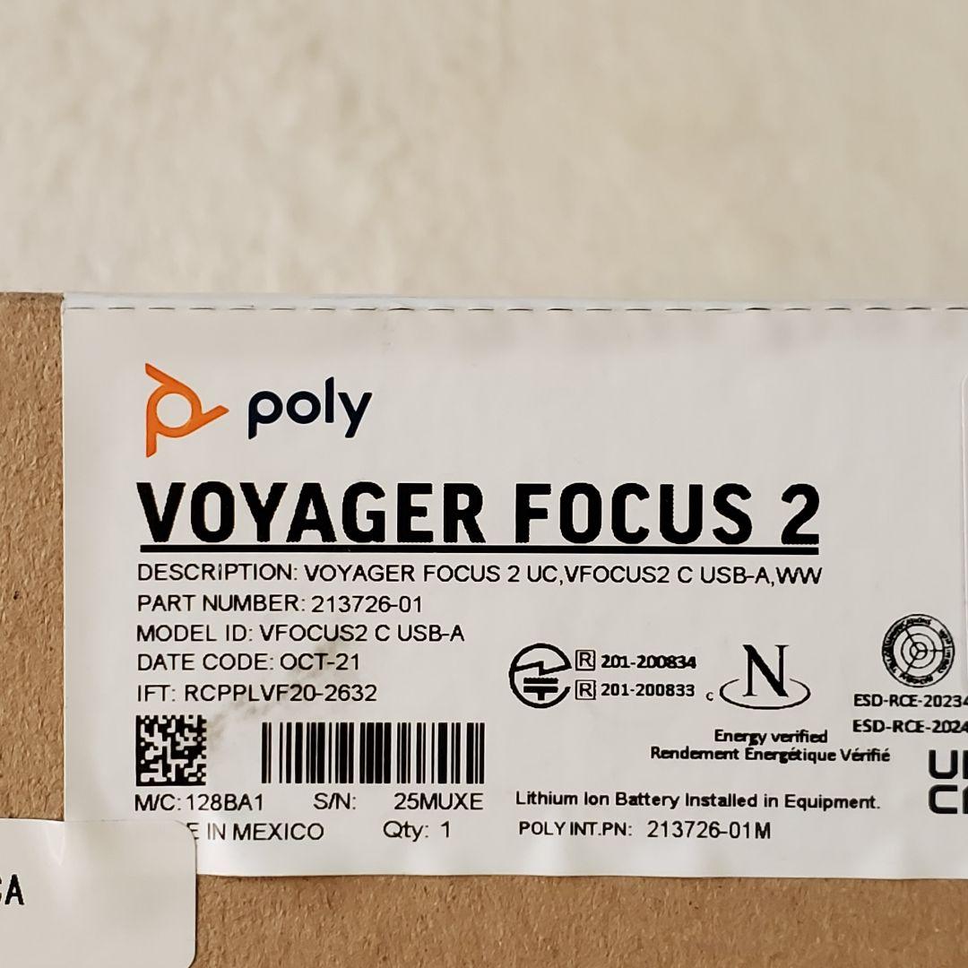 Poly Voyager Focus 2 ワイヤレスヘッドセット　無線