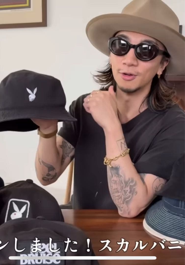 s*n様 プレイボーイ スカルバニー PLAYBOY バケットハット ハンドメイ