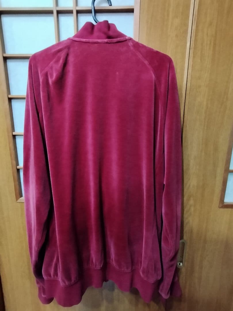 adidas ベルベット　ベロア　 赤 　ワインレッドジャージ