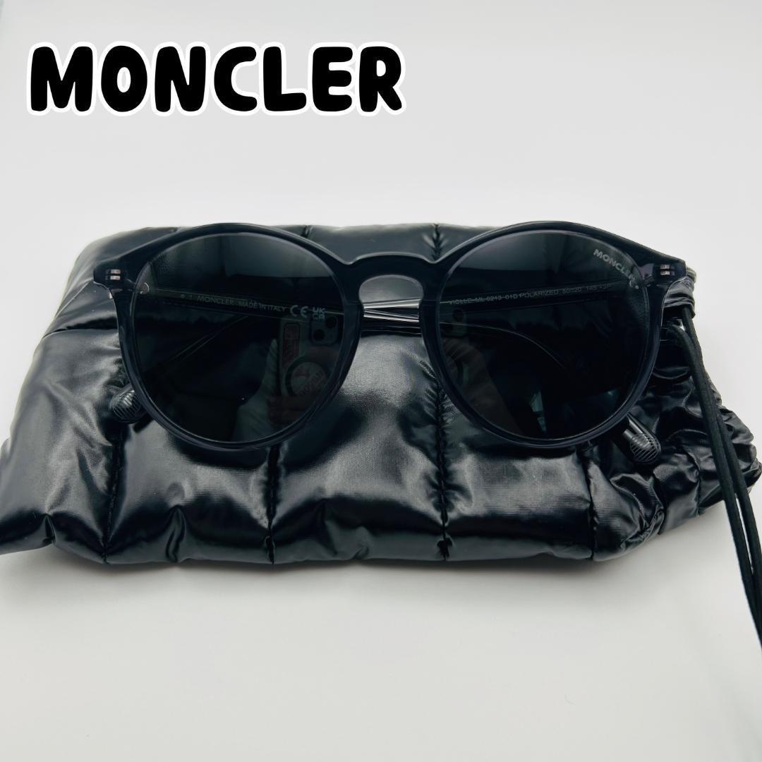 未使用 MONCLER モンクレール サングラス ボストン ブラック 偏光レンズ