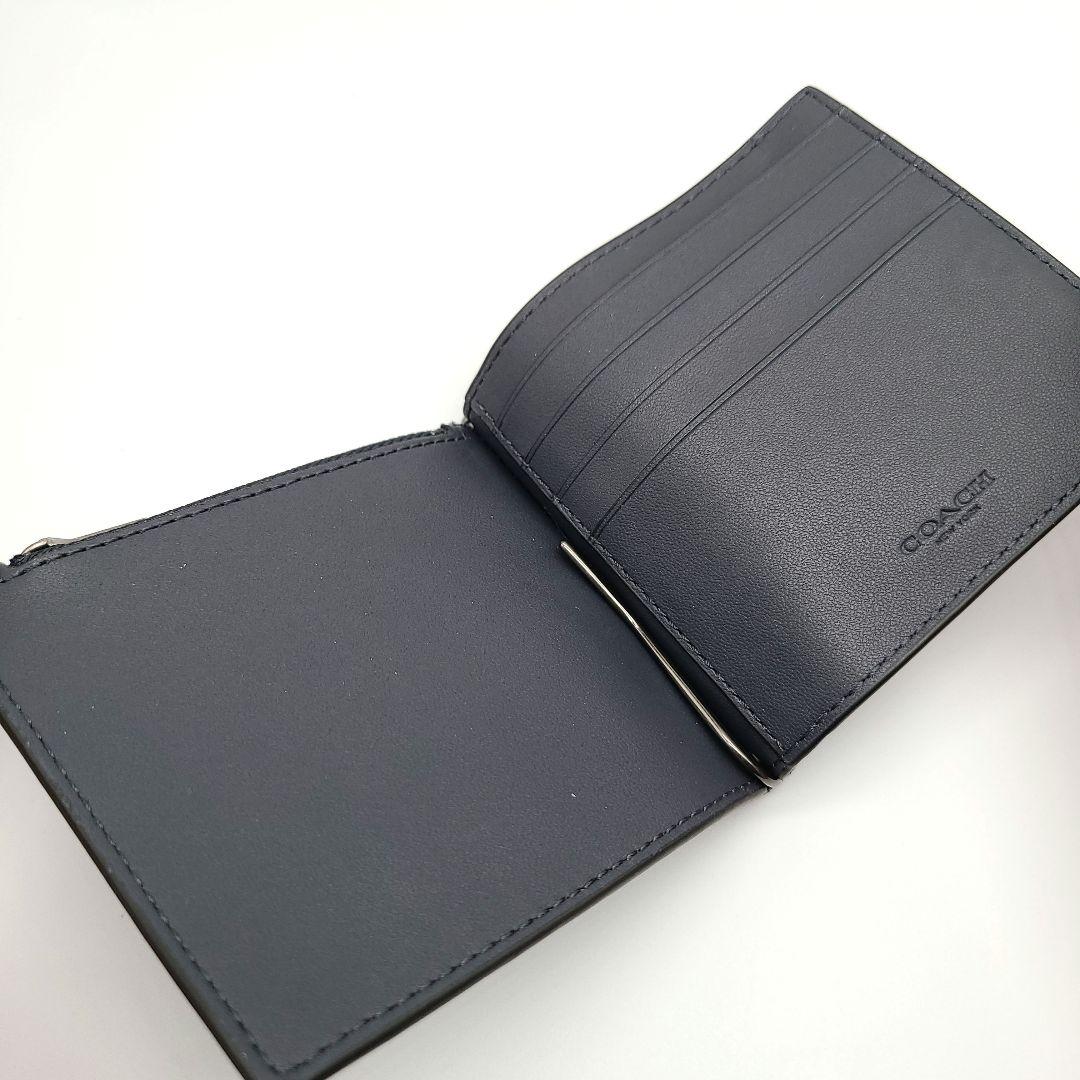 COACH マネークリップ 新品 チャコール×デニム レザー メンズ 限定品