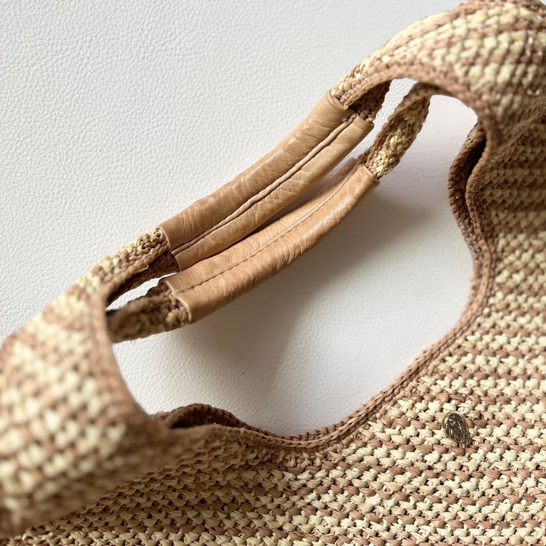 ヘレンカミンスキー　ラフィア　かごバッグ　トートバッグ　大容量　レザー　肩掛け