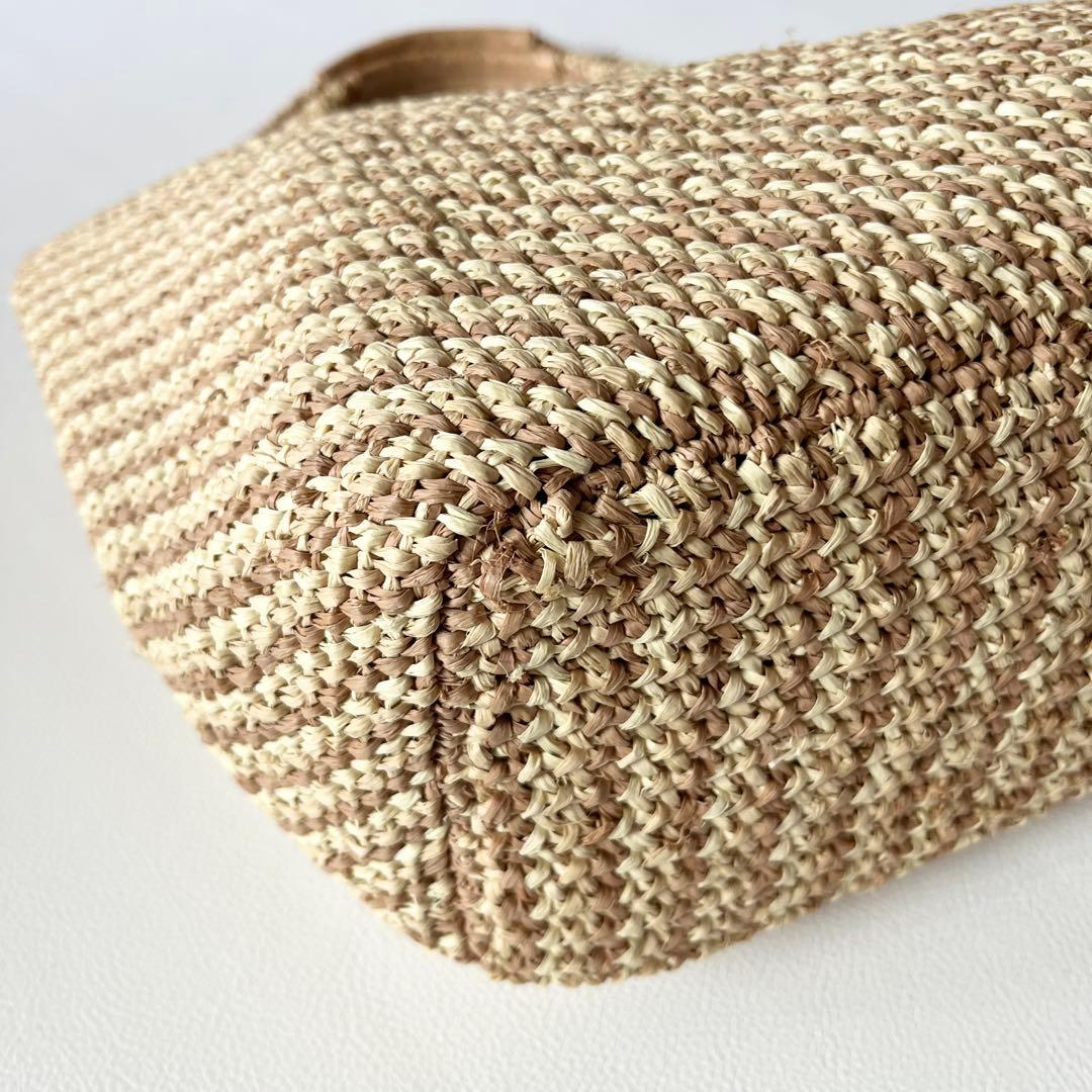 ヘレンカミンスキー　ラフィア　かごバッグ　トートバッグ　大容量　レザー　肩掛け