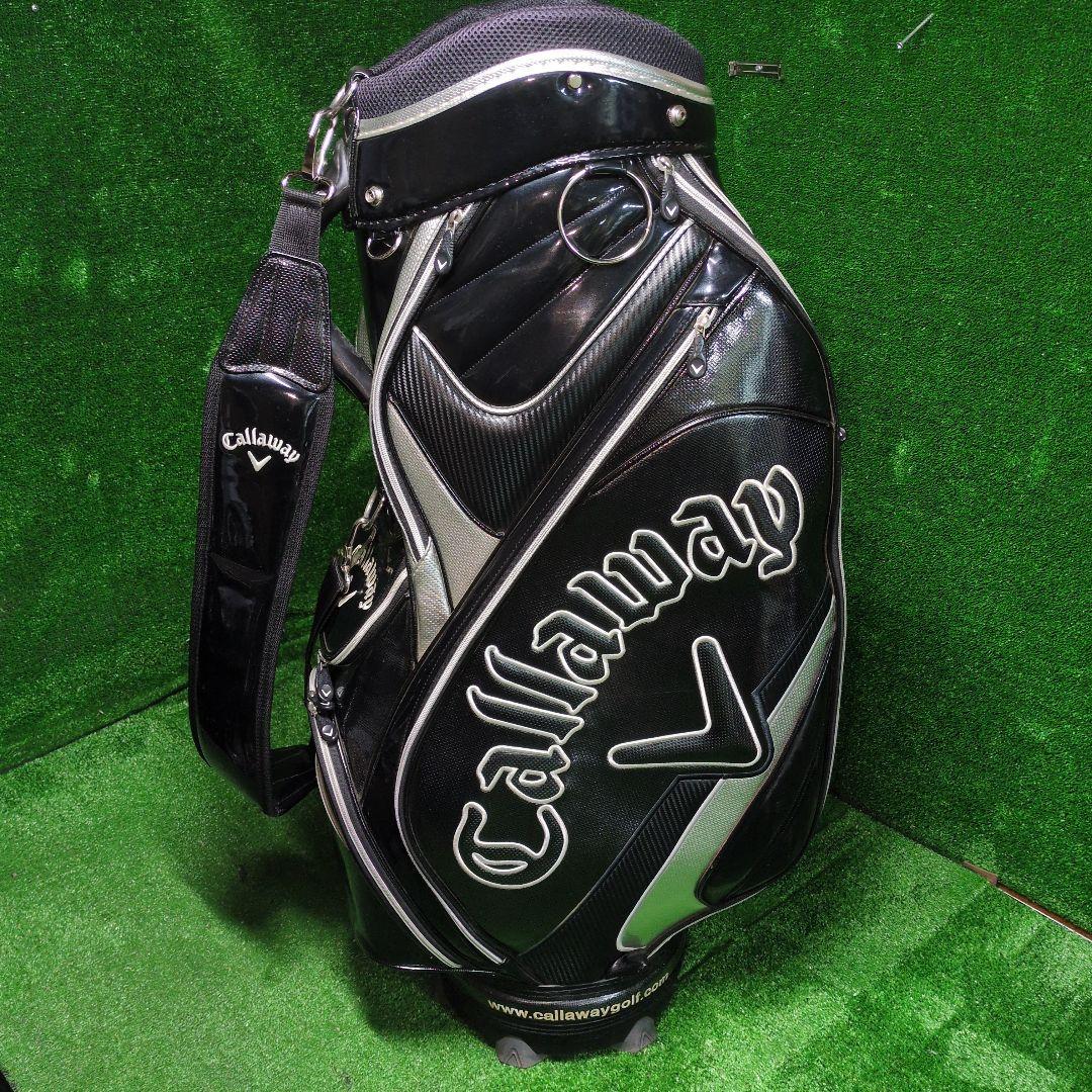 キャロウェイ　キャディバッグ　エナメル生地　ブラック　6分割　メンズ