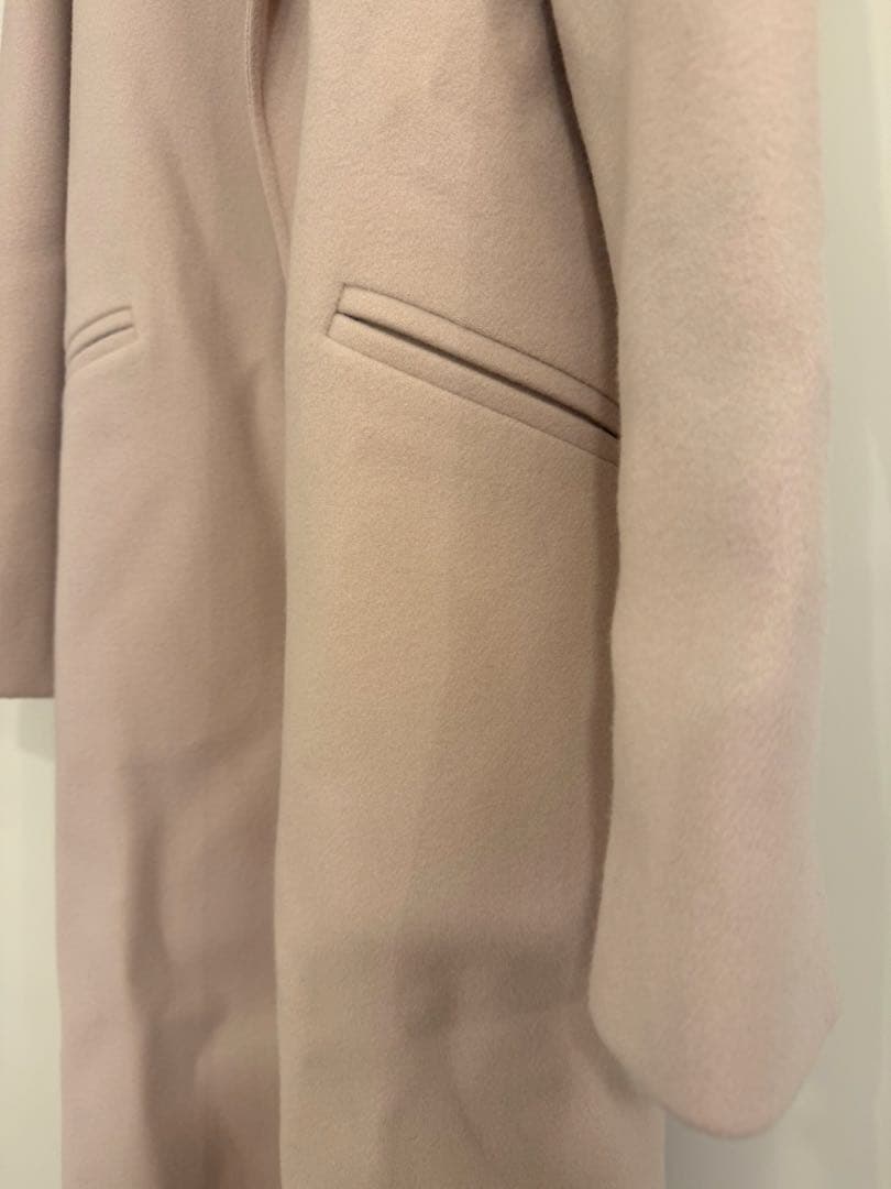 美品 anuans アニュアンス リバーロングチェスターコート ピンク S