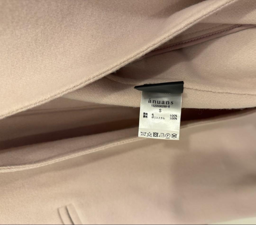 美品 anuans アニュアンス リバーロングチェスターコート ピンク S