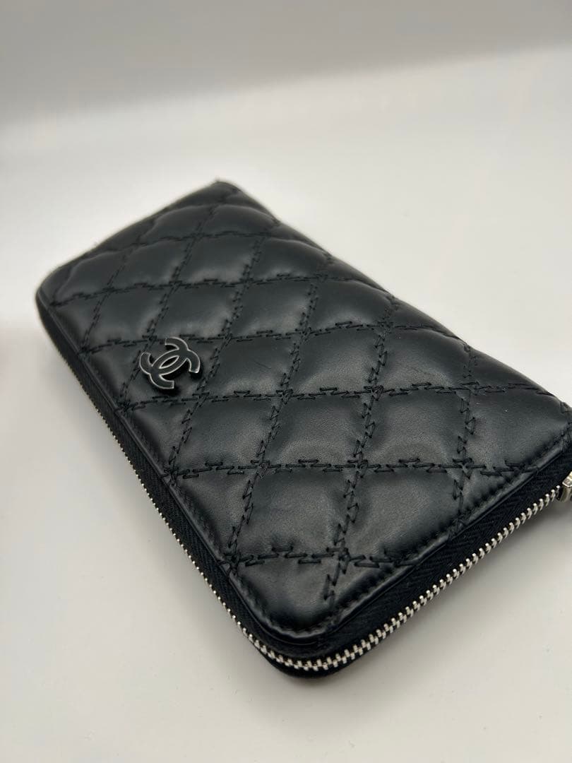 [美品]CHANEL ブラック マトラッセ 長財布　ギャラ有　正規品