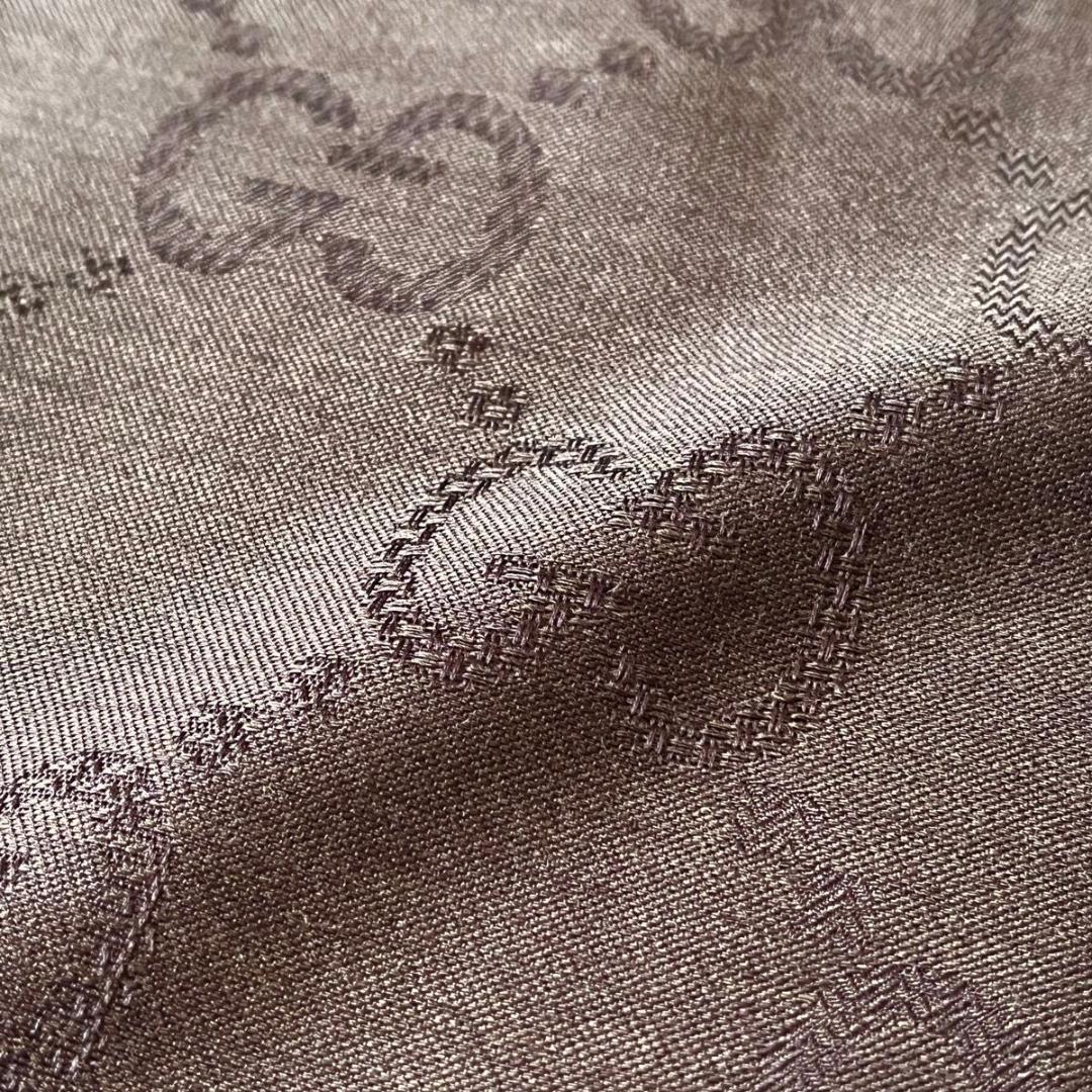 GUCCI グッチ GG柄 大判ストール シルク100% ブラウン 茶