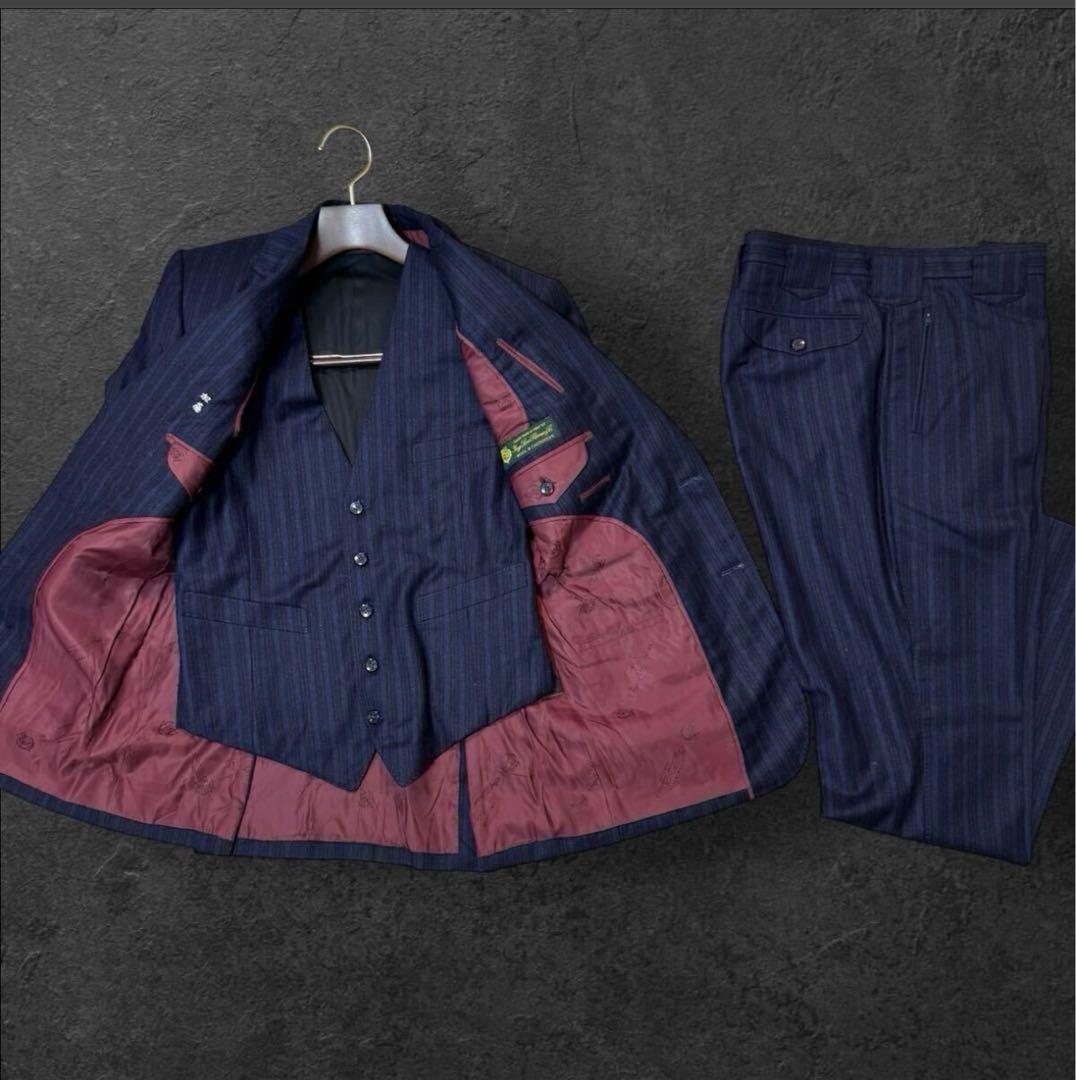 RR09 【美品】ロロピアーナ カシミヤ スリーピース スーツ ネイビー　M位