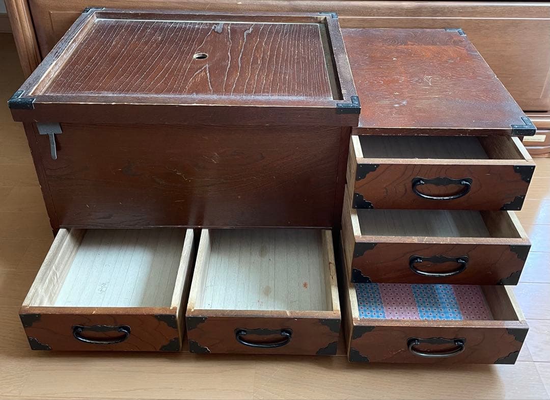 メーカー不詳　長火鉢(灰付き)レトロ 火鉢　古い商品 古民家 アンティーク