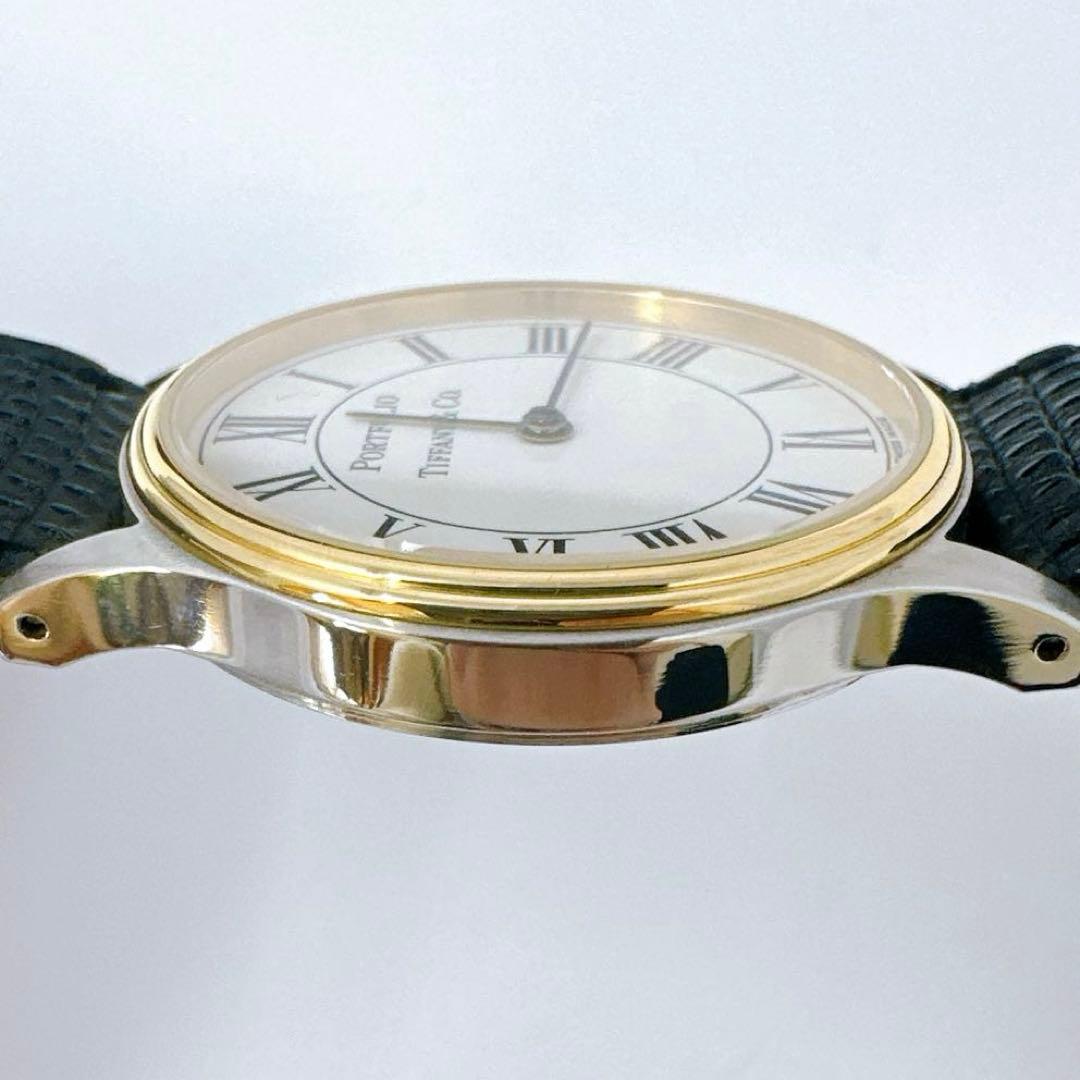 稼働 TIFFANY ティファニー 腕時計 ポートフォリオ 純正ベルト 付属品