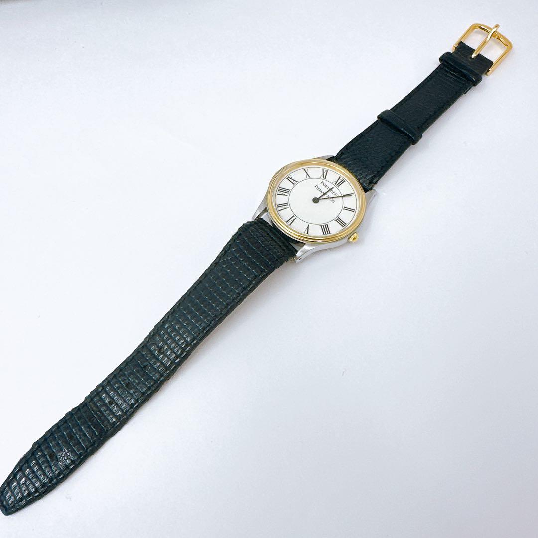 稼働 TIFFANY ティファニー 腕時計 ポートフォリオ 純正ベルト 付属品