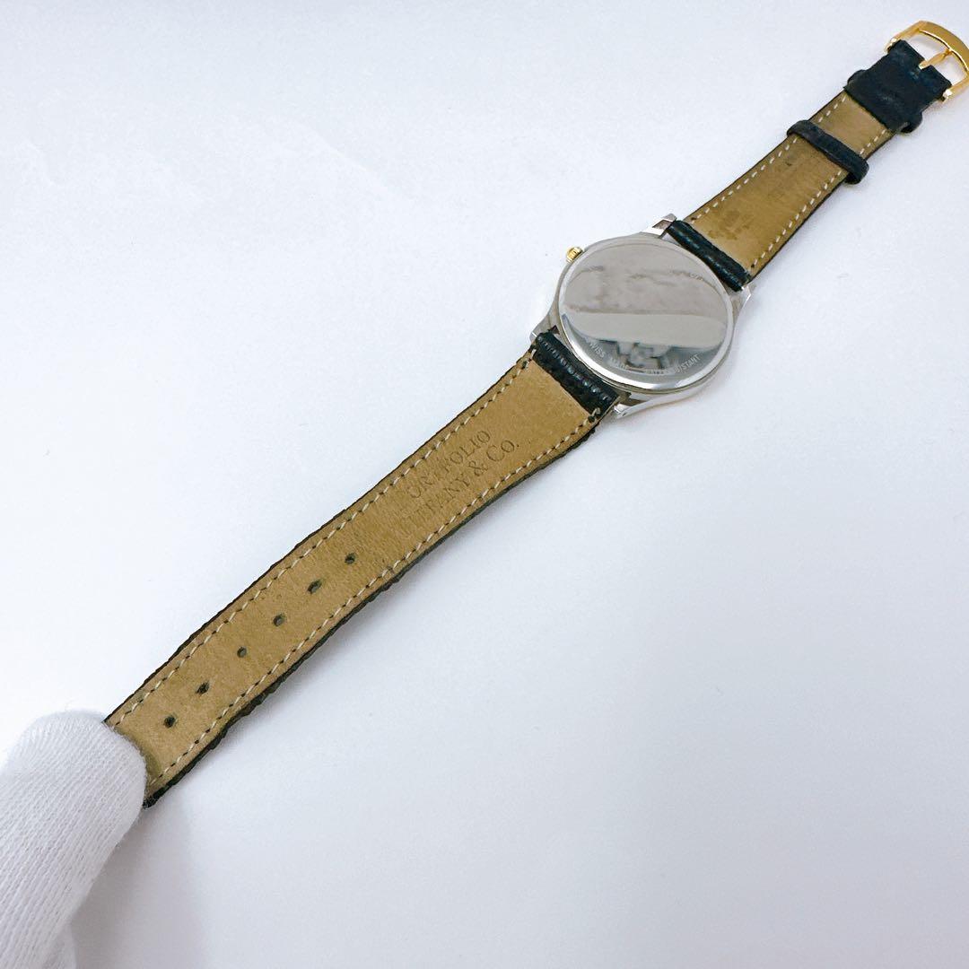 稼働 TIFFANY ティファニー 腕時計 ポートフォリオ 純正ベルト 付属品