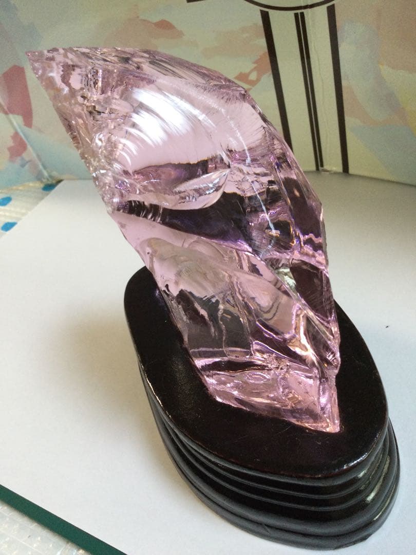 アンダラクリスタル虹入り原石　& ガーデン水晶6角柱　水晶　観賞石