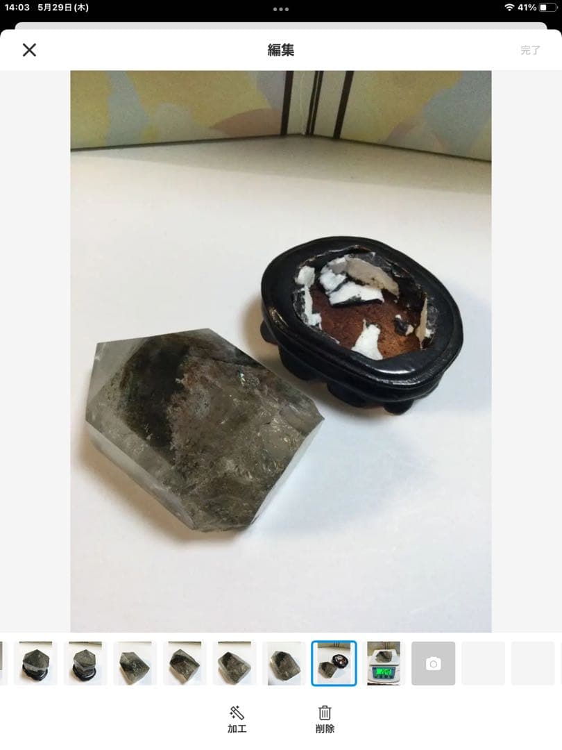 アンダラクリスタル虹入り原石　& ガーデン水晶6角柱　水晶　観賞石