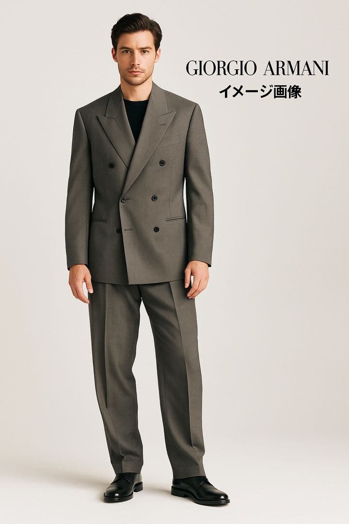 ★ジョルジオアルマーニグレー ダブルブレストスーツ/菅田将暉着用品！