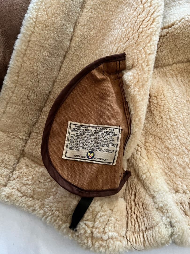 AVIREX B-3 フライトジャケット リアルムートン USA製 サイズ40