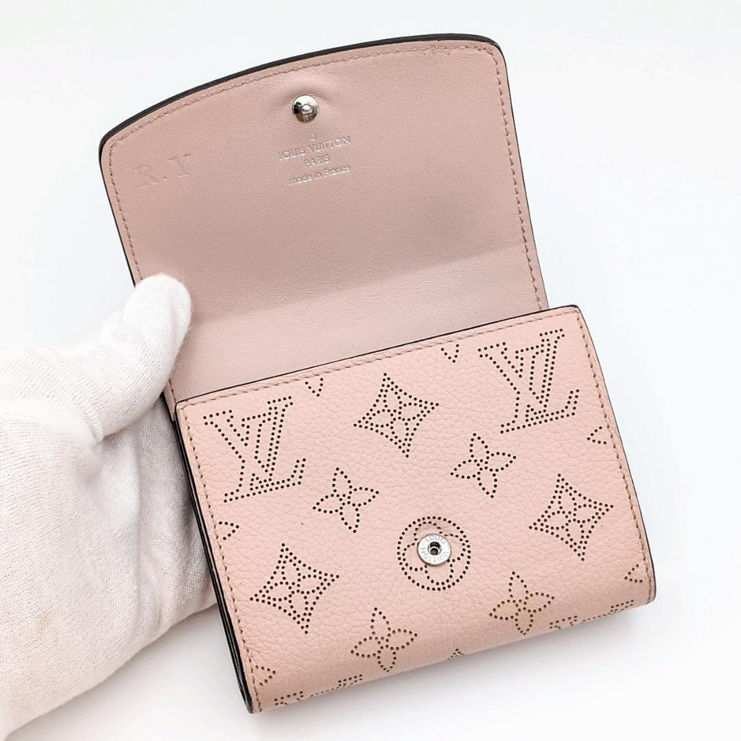【美品】ルイヴィトン マヒナ コンパクト 二つ折り財布 ピンク ※鑑定済み