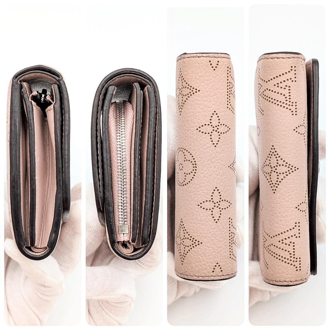 【美品】ルイヴィトン マヒナ コンパクト 二つ折り財布 ピンク ※鑑定済み