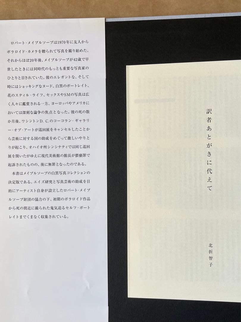 ロバート・メイプルソープ　写真集　MAPPLETHORPE