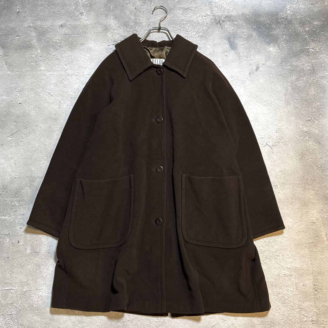イタリア製　MARELLA ウール カシミヤ混 コート ブラウン 40 高級感