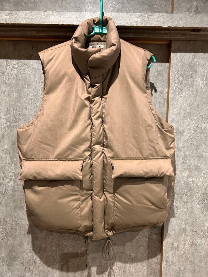 ジャケット・アウター AURALEE LIGHT FINX POLYESTER DOWN VEST