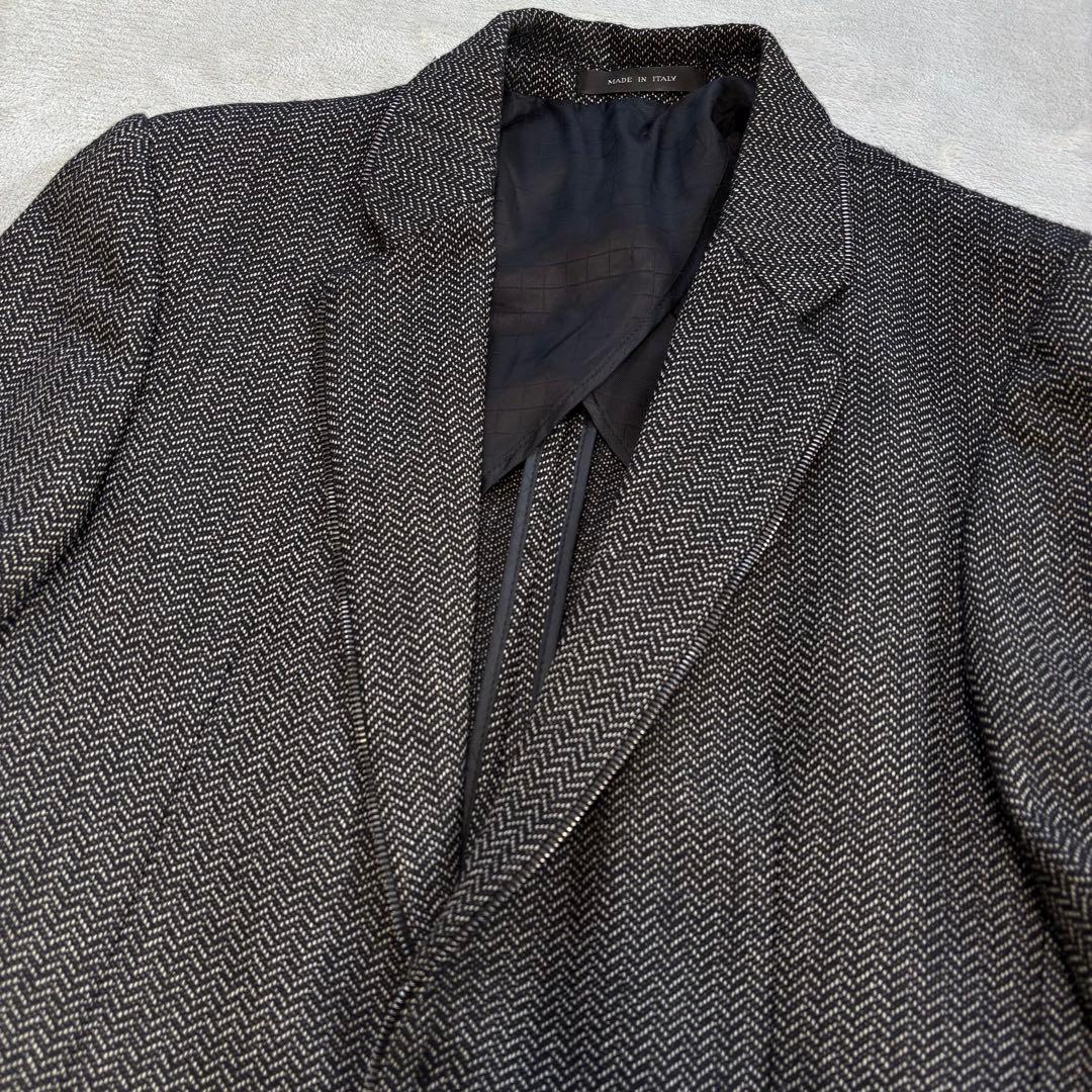 カシミヤ✨EMPORIO ARMANI テーラード MATT ヘリンボーン調
