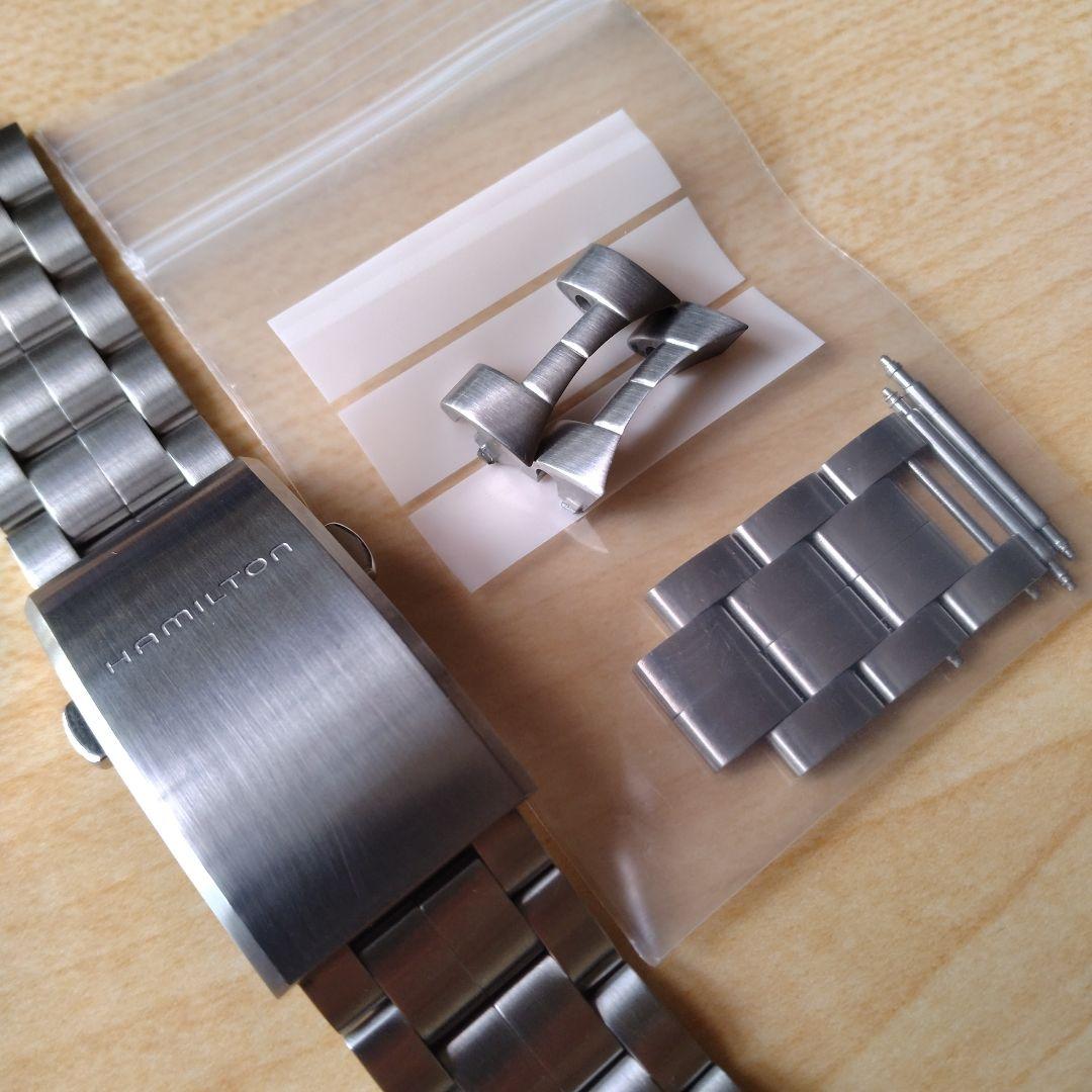 カーキフィールドオート38mm専用/ハミルトン純正ステンレスベルト