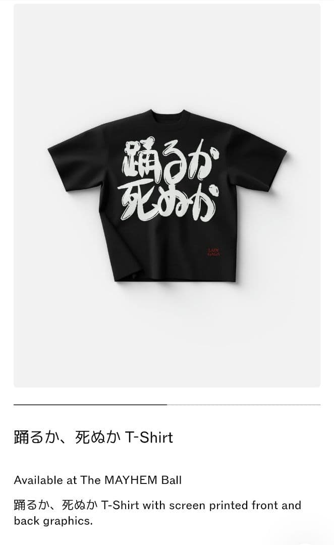 LADY GAGA レディー・ガガ Tシャツ 踊るか死ぬか Lサイズ