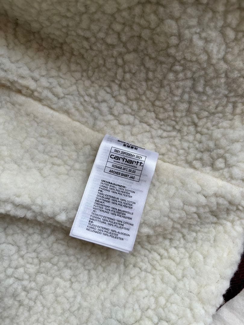 Carhartt バーガンディ チェックジャケット s